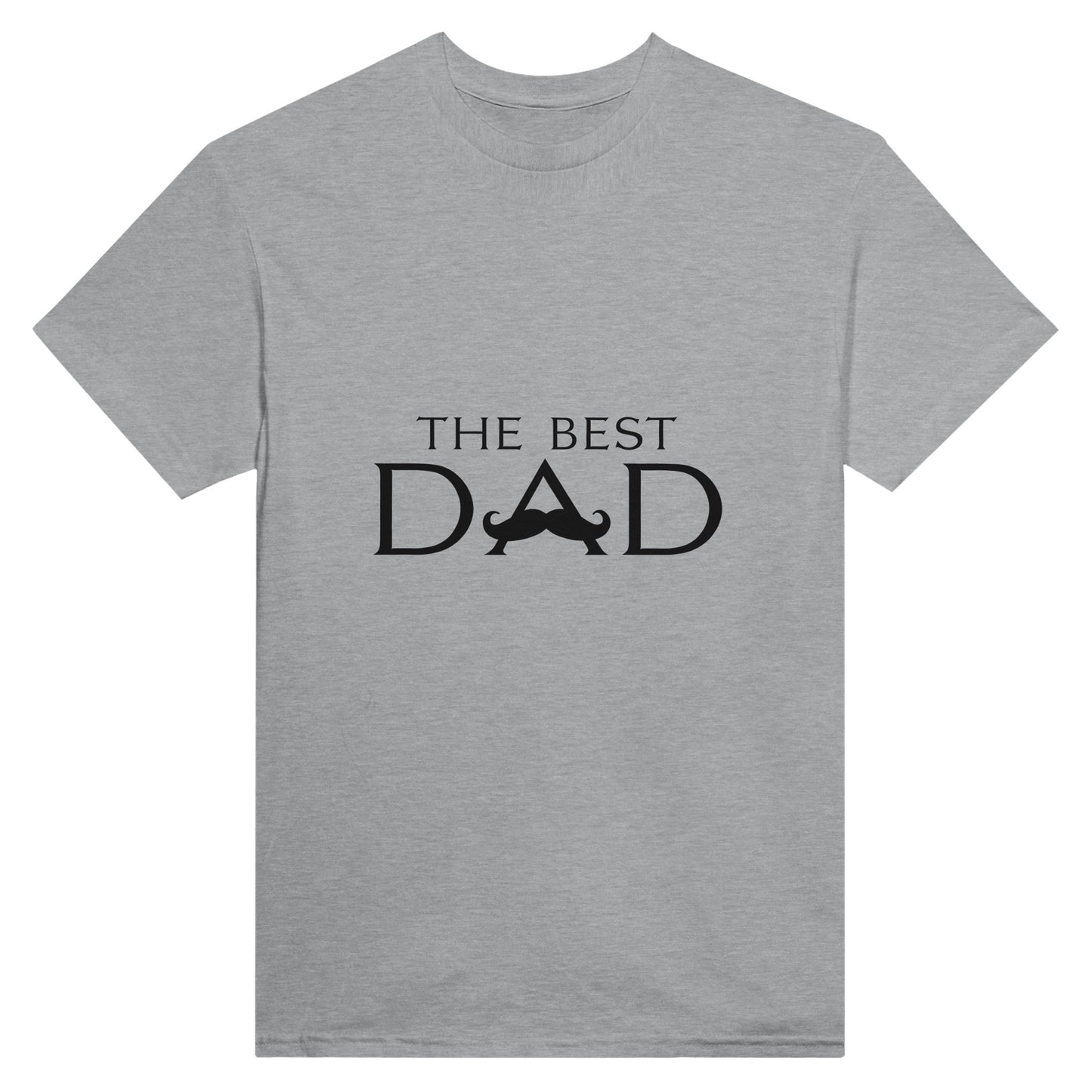 Grey shirt with the words "The Best Dad" where the letter A has a moustache